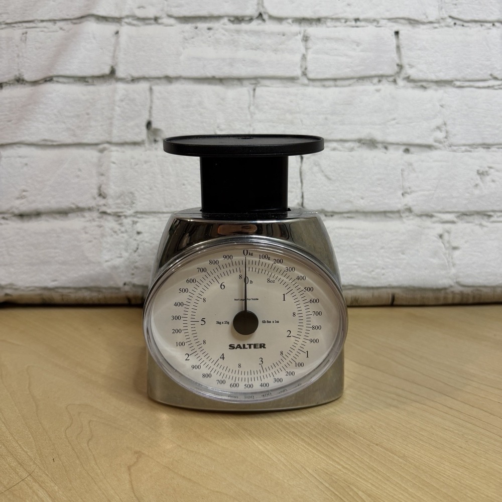 Vintage Salter Stainless Steel Scale Farmhouse Kitchen Scale White Face